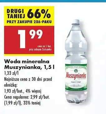 Biedronka Woda niegazowana Muszynianka oferta