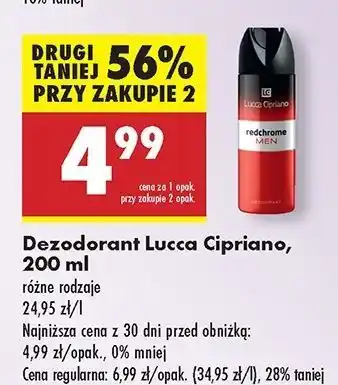 Biedronka Dezodorant Lucca Cipriano Red Chrome oferta