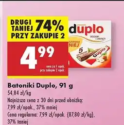 Biedronka Wafel z nadzieniem orzechowym w czekoladzie Ferrero Duplo oferta