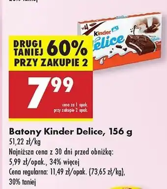 Biedronka Baton kakaowy Kinder Delice oferta