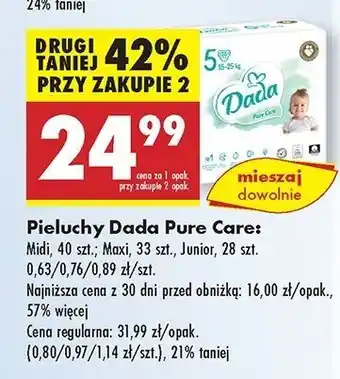 Biedronka Pieluszki dla dzieci junior Dada Extra Care oferta