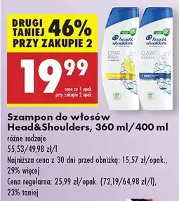 Biedronka Szampon do włosów classic clean Head&Shoulders oferta