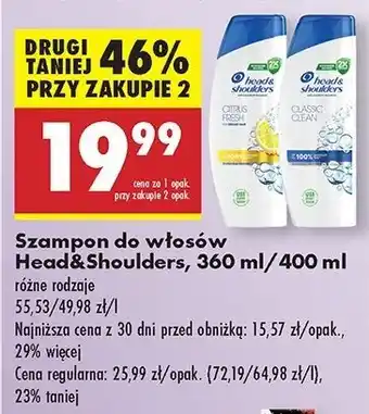 Biedronka Szampon do włosów classic clean Head&Shoulders oferta