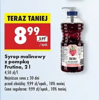 Biedronka Syrop malinowy z pompką Frutino oferta