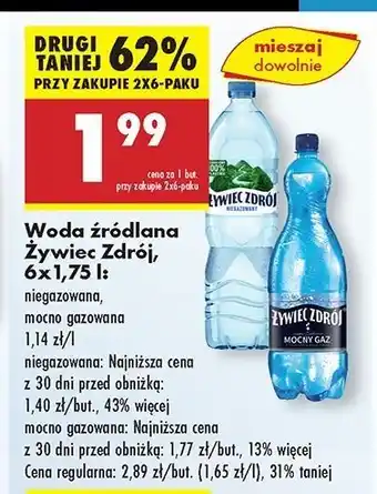 Biedronka Woda mocny gaz Żywiec Zdrój oferta