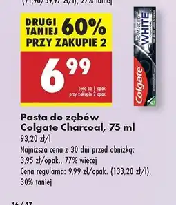 Biedronka Pasta do zębów charcoal Colgate Advanced White oferta