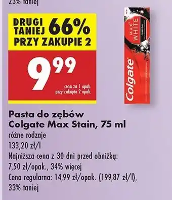 Biedronka Pasta do zębów charcoal Colgate Max White oferta