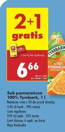 Biedronka Sok pomarańczowy Tymbark 1936 oferta