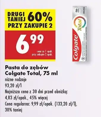 Biedronka Pasta do zębów original Colgate Total oferta