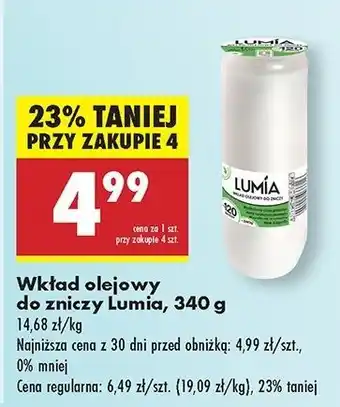 Biedronka Wkład olejowy do zniczy 340 g 120 h Lumia oferta