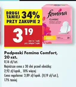 Biedronka Podpaski normal Femina Comfort oferta