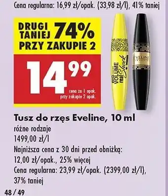 Biedronka Tusz do rzęs Eveline Big Volume Lash 5D False Definition oferta