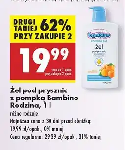 Biedronka Żel pod prysznic mirabelka Bambino Rodzina oferta