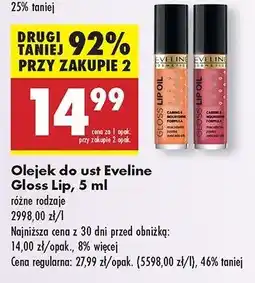 Biedronka Olejek do ust pomarańczowy Eveline Gloss Lip Oil oferta