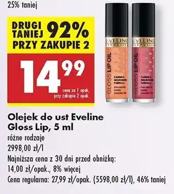 Biedronka Olejek do ust pomarańczowy Eveline Gloss Lip Oil oferta