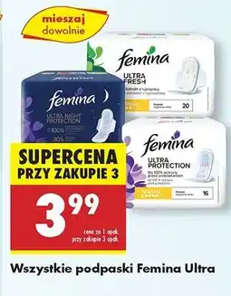 Biedronka Podpaski night total protection Femina Ultra oferta