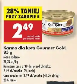 Biedronka Karma dla kota mus z wołowiną Purina Gourmet Gold oferta