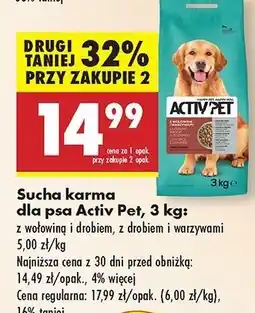 Biedronka Karma dla psa z drobiem i warzywami Activ Pet oferta