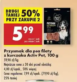 Biedronka Przysmak dla psa filety z kurczaka Activ Pet oferta