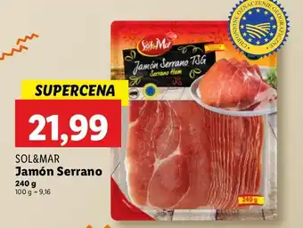 Lidl Szynka jamón serrano Sol&Mar oferta