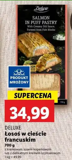 Lidl Łosoś w cieście francuskim sosie szpinakowym Deluxe (Schwarz) oferta