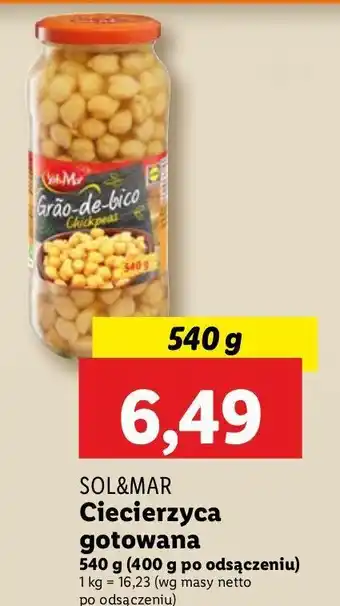 Lidl Ciecierzyca gotowana w zalewie Sol&Mar oferta