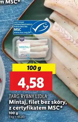 Lidl Mintaj filet bez skóry Targ Rybny Lidla oferta