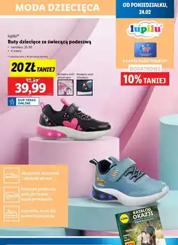 Lidl Buty dziecięce 25-30 ze świecącą podeszwą Lupilu oferta