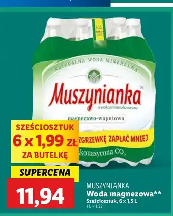 Lidl Woda niegazowana Muszynianka oferta