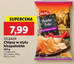 Lidl Chipsy w stylu hiszpańskim sól morska i oliwki Sol&Mar oferta