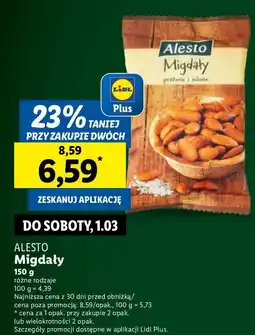 Lidl Migdały smażone i solone Alesto oferta