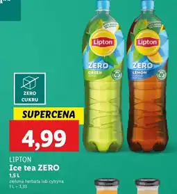 Lidl Herbata mrożona zero Lipton Green Ice Tea oferta