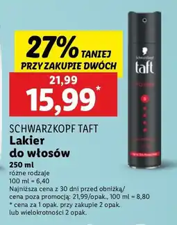 Lidl Lakier do włosów Taft Power oferta