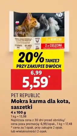 Lidl Karma dla kota kurczak + cielęcina Pet Republic oferta