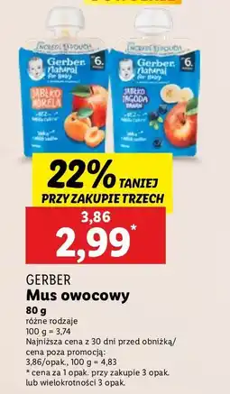 Lidl Deserek jabłko-jagoda-banan Gerber oferta