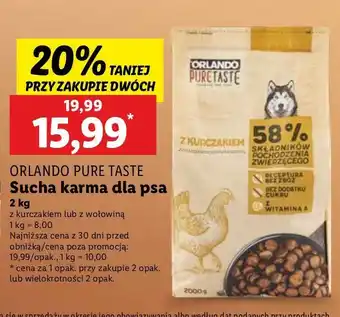 Lidl Karma dla psa z wołowiną Orlando Pure Taste oferta