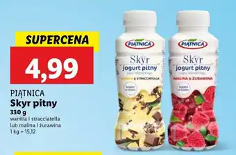 Lidl Jogurt pitny wanilia i straciatella Piątnica skyr oferta