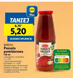 Lidl Passata z bazylią Baresa oferta