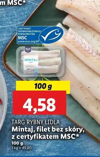 Lidl Mintaj filet bez skóry Rybny targ lidla oferta