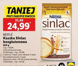 Lidl Kaszka zbożowa bezglutenowa Nestle sinlac oferta