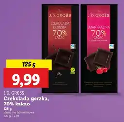 Lidl Czekolada ekwador 70% z malinami J.d.gross oferta