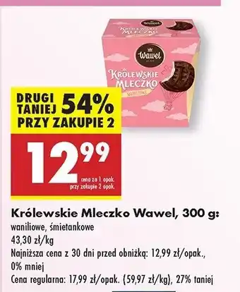 Biedronka Królweskie mleczko śmietankowe Wawel królewskie mleczko oferta