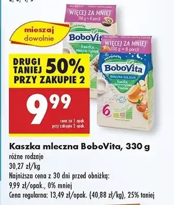 Biedronka Kaszka mleczno-ryżowa kakaowa Bobovita mniam oferta