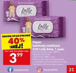 Twój Market Papier toaletowy nawilżany A'50 Lolly Baby oferta