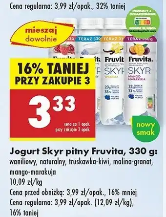 Biedronka Jogurt truskawka kiwi Fruvita skyr oferta