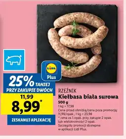 Lidl Kiełbasa biała oferta