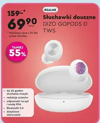 Biedronka Słuchawki dizo gopods d tws Realme oferta