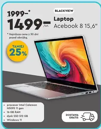 Biedronka Laptop acebook 8 Blackview oferta