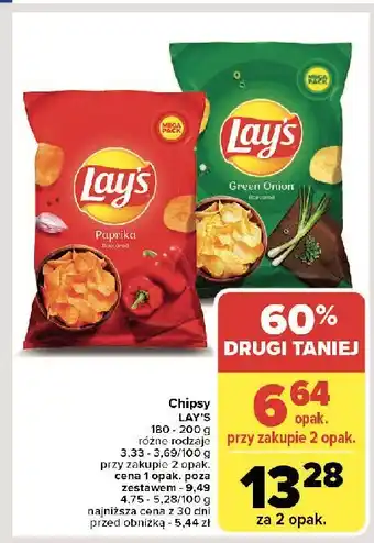 Carrefour Chipsy zielona cebulka Lay's oferta