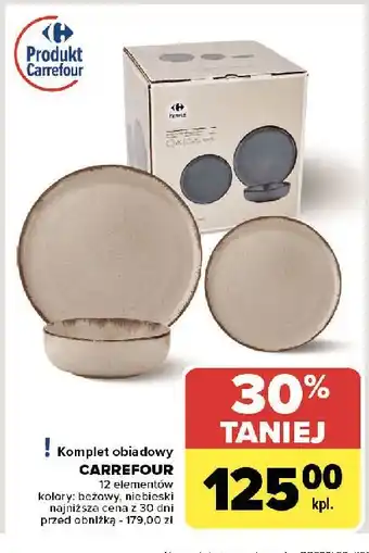 Carrefour Komplet obiadowy niebieski Carrefour oferta